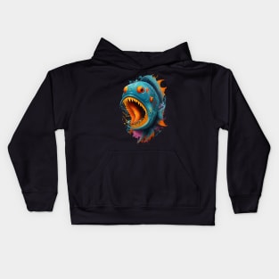 cute colorful piranha fish Kids Hoodie